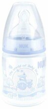 Nuk First Choice Blue Art.SD19 Plastmasas pudele ar 1.izmēra silikona knupīti (0-6 mēn.) piena maisījumam 150 ml
