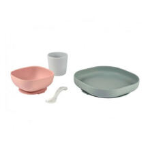 Beaba Silicone Art.913507 Eucalyptus  Набор посуды