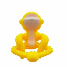 Žaislinė beždžionė „Mombella Monkey Teether“. P8081 Geltona silikoninė kramtomoji žaislinė beždžionė