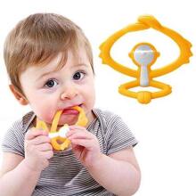 Mombella Monkey Teether Toy  Art.P8081 Light Blue  Silikona kožamā rotaļlieta Mērkaķis