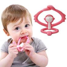 Mombella Monkey Teether Toy  Art.P8081 Light Blue  Silikona kožamā rotaļlieta Mērkaķis