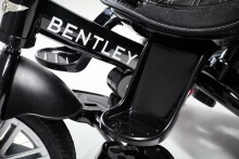 „Bentley Trike Art.BN1O Onyx Black“ interaktyvus vaikų triratukas su pripučiamais ratais, rankenomis ir stogu