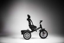 Bentley Trike Art.BN1O Onyx Black Bērnu interaktīvais trīsritenis piepūšamiem riteņiem, rokturi un jumtiņu