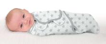 Summer Infant Art.57856 SwaddleMe Cute Clouds  Хлопковая пелёнка для комфортного сна, пеленания 3,2 кг до 6,4 кг.