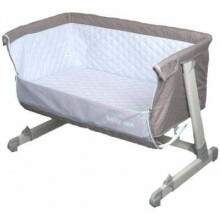BabyMix Crib Art.BE/P-9LT Light Grey Кроватка для комфортного совместного сна 2 в 1