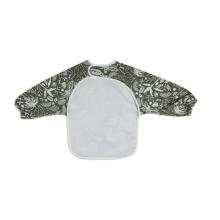 Jollein Bib Waterproof with Sleeves Art.029-869-66073 Botanical Leaf Green - Bērnu lacīte / priekšautiņš ar rociņām caurspīdīgs