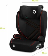 Lionelo Hugo  i-Size Car Seat  ISOFIX  100-150cm Art.109355 Black Red juoda automobilinė kėdutė (15-36 kg)