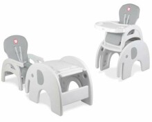 Lionelo Eli Art.109391 Grey Barošanas Krēsliņš+galdiņš Transformeris