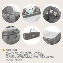 Lionelo Sven Plus  Art.109438 Grey Ceļojuma gultiņa , 2 līmeņi