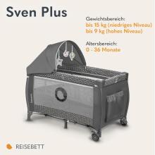 Lionelo Sven Plus  Art.109438 Grey Ceļojuma gultiņa , 2 līmeņi