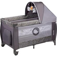 Lionelo Sven Plus  Art.109438 Grey Ceļojuma gultiņa , 2 līmeņi