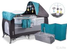 Lionelo Simon  STONE Art.109444 Grey  Манеж-кровать для путешествий, 2 уровня