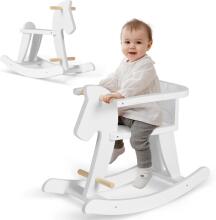 Labebe Baby Rocking Horse  Art.109651 White  Bērnu koka šūpuļzirgs