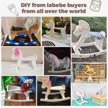 Labebe Baby Rocking Horse  Art.109651 White  Bērnu koka šūpuļzirgs
