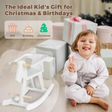 Labebe Baby Rocking Horse  Art.109651 White  Bērnu koka šūpuļzirgs