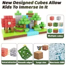 Magnetic Building Blocks Art.109778 Магнитные строительные блоки 3D Кубики Образовательный набор 100 шт