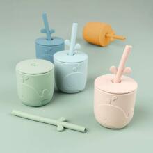 Done by Deer Peekaboo straw cup 2-pack Wally Powder