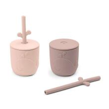 Done by Deer Peekaboo straw cup 2-pack Wally Powder