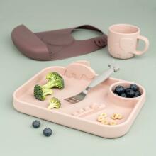 Done by Deer Peekaboo compartment plate Deer Friends, Powder