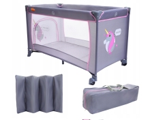 Baby Maxi M2 Basic Col. 1948 Pink/Grey  Bērnu manēža ceļojumu gulta