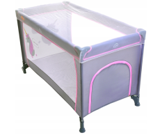Baby Maxi M2 Basic Col. 1948 Pink/Grey  Bērnu manēža ceļojumu gulta