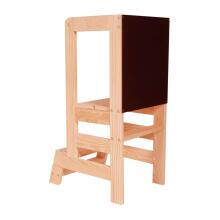 MeowBaby® Kitchen Helper Art.110422 Natural Детская деревянная ступенька с доской для рисования