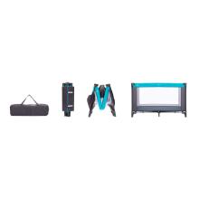 Fillikid Art.4055-07 Travel cot Basic Grey/Turquoise  Ceļojumu gulta ar matraci bērniem