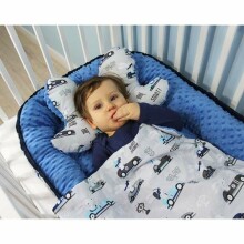 La bebe™ Minky+Cotton Babynest Set Art.110992 Cars Baby kokon+blanket+pillow