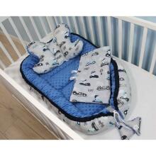 La bebe™ Minky+Cotton Babynest Set Art.110992 Cars Komplekts ligzdiņa - kokons,spilvens,plediņš