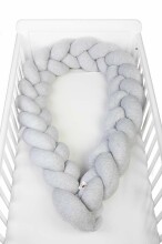 YappyKids Gum Art.111246 Grey  Плетёный бортик-охранка (косичка) для детской кроватки  240 см