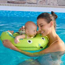 Heccei SelfAir™ Art.111461 Lime Gecko Mambobaby Autom Baby Swimmer Детский надувной плавательный кру  (для купания малышей 3-24 месяцев 6-18кг)