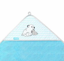 Baby Ono Art. 346/02  Детское полотенце велюр после купания с капюшоном (100x100 см)