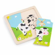 New Classic Toys Mini Puzzle Cow Art.10526 Puitpuzzle lastele