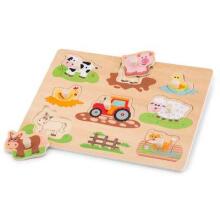 New Classic Toys Peg-Puzzle Farm Art. 10537 Koka puzle Saimniecība