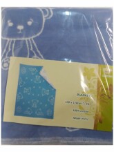 WOT ADXS Art.012 / 1014 Mėlyni meškiukai Aukštos kokybės vaikiška medvilninė antklodė (antklodė) 100x118cm