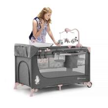 KinderKraft Joy Art.KKLJOYPNK000AC Pink  Двухярусная детская кроватка для путешествий