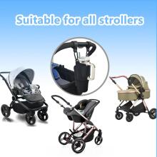 Bebe Basic Stroller Cup Holder Compatible with Stanley Art.113352 Black krūzīšu turētājs ratiņiem ar regulējamu siksnu un kabatiņu