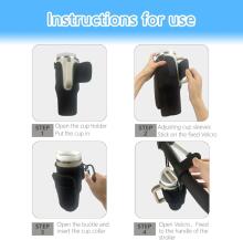 Bebe Basic Stroller Cup Holder Compatible with Stanley Art.113352 Black krūzīšu turētājs ratiņiem ar regulējamu siksnu un kabatiņu