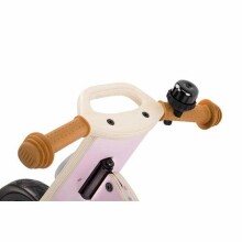 KinderKraft Balance dviratis Uniq Art.KKRUNIQPNK0000 Rožinis vaikiškas motoroleris su mediniu rėmu
