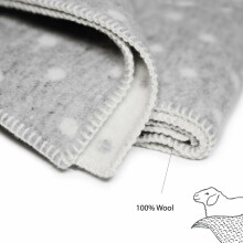 „La bebe ™“ merino vilna Art. 13477 pilki taškai Vaikų natūralios vilnos antklodė (antklodė) - Naujosios Zelandijos „Merinos“ („Merynos“) vilna 70x100cm