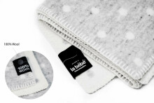 La bebe™ Lambswool 70х100 Art.113477 Grey dots Baby blanket (New Zealand wool) 70x100cm