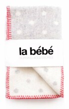 La bebe™ Merino wool Art.76557 Grey dots Детское шерстяное одеяло/плед из мериносовой шерсти (New Zeland), 70х100 см