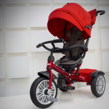 Bentley Trike Art.BN1R Dragon Red Bērnu interaktīvais trīsritenis piepūšamiem riteņiem, rokturi un jumtiņu