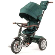 Bentley Trike Art.BN1G Spruce Green Bērnu interaktīvais trīsritenis piepūšamiem riteņiem, rokturi un jumtiņu