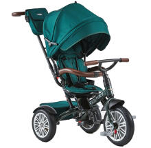 Bentley Trike Art.BN1G Spruce Green Bērnu interaktīvais trīsritenis piepūšamiem riteņiem, rokturi un jumtiņu