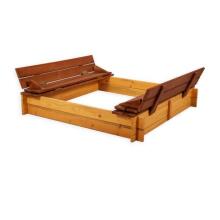 Folkland Art.114321 Brown Yellow Sandbox with cover 120cmx120cmx20cm