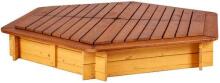 Folkland Art.114243 Brown Yellow Sandbox with cover 130cmx130cmx30cm