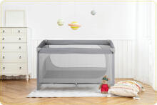 Multifunctional Travel Cot with Mattress Art. 608159, up to 15 kg, Dark Grey
