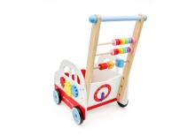 Ikonka Wooden Toys  Art.KX6492  Koka stūmjama rotaļu mašīna/ķerra ar mantiņam