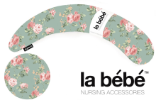 La Bebe™ Moon Maternity Pillow Art.11518 Roses Green Spilvens-pakavs grūtniecēm ar polistirola pildījumu, 195 cm